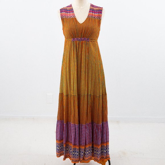 Anthropologie Dresses & Skirts - Anthropologie XS Boho Print Maxi Dress Orange